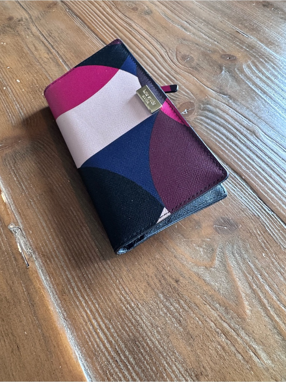 Kate Spade Multicolor Patterned Leather Wallet - Pink/Blue